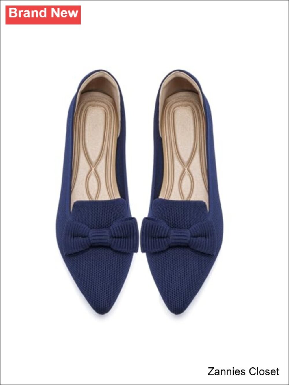 ✨ Pointed Toe Knit Ballet Flats Mesh Slip-On Work Office Dressy Comfortable